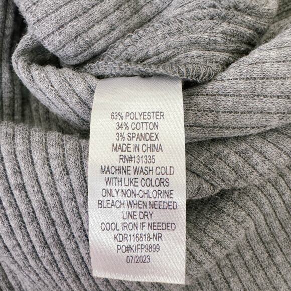 Socialite Long Sleeve Mock Neck Bodycon Midi Sweater Dress Gray Minimal L NWT - Picture 7 of 10